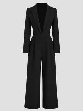 NA-KD Black Blazer Style Jumpsuit | XXS